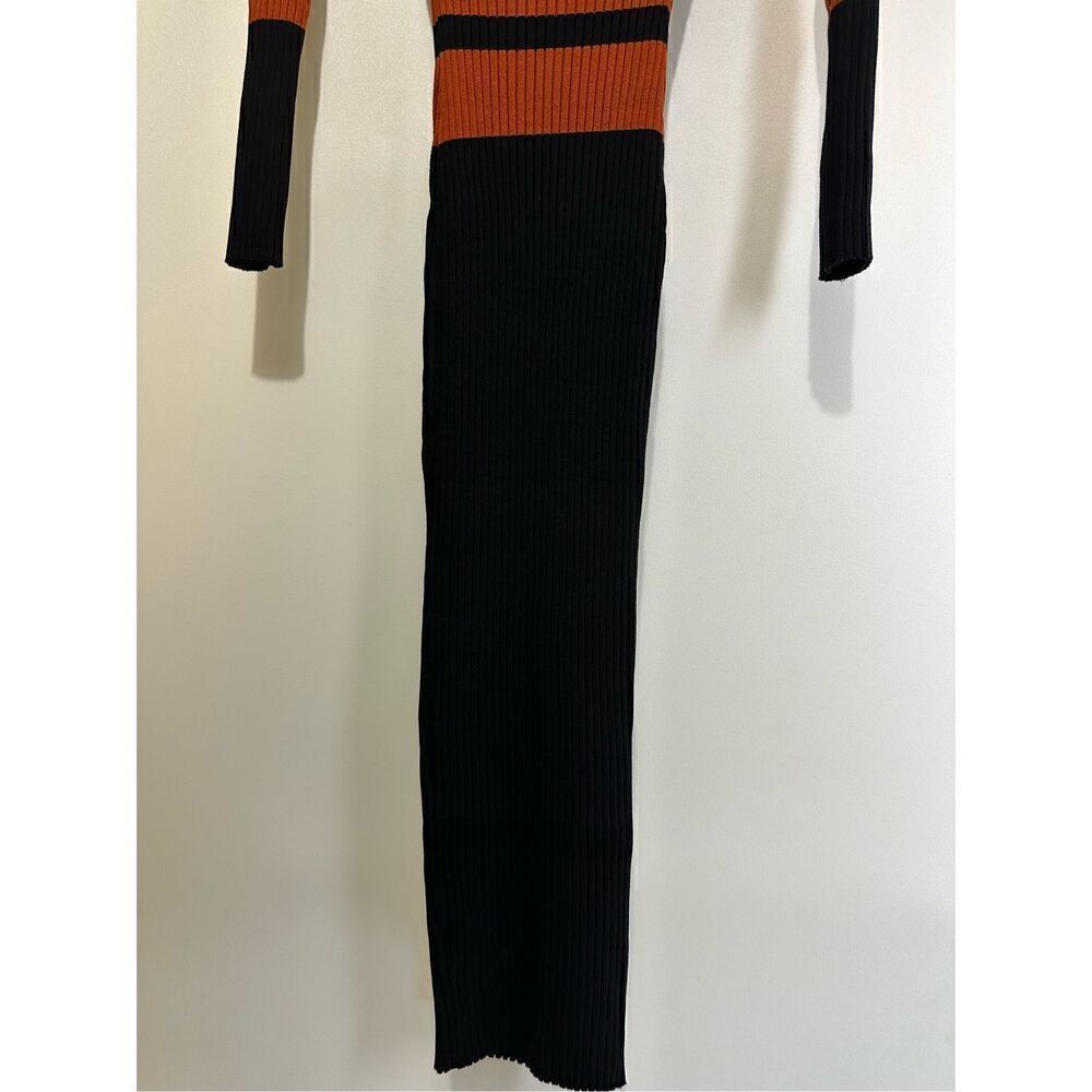 Black and orange midi knit dress - Picture 5 of 7